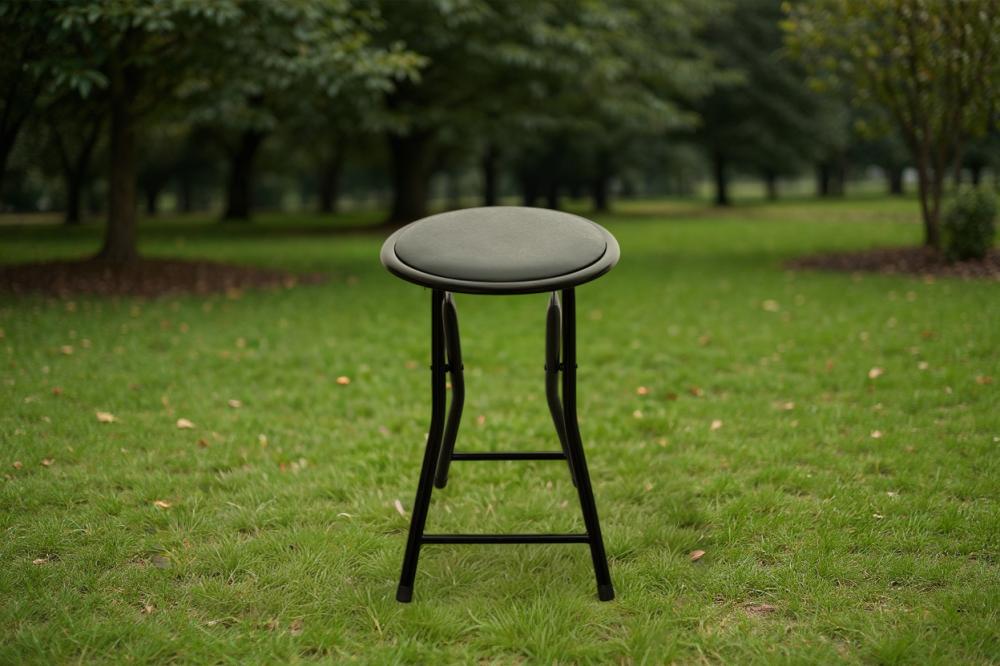 كرسي جلوس دائري قابل للطي لون أسود