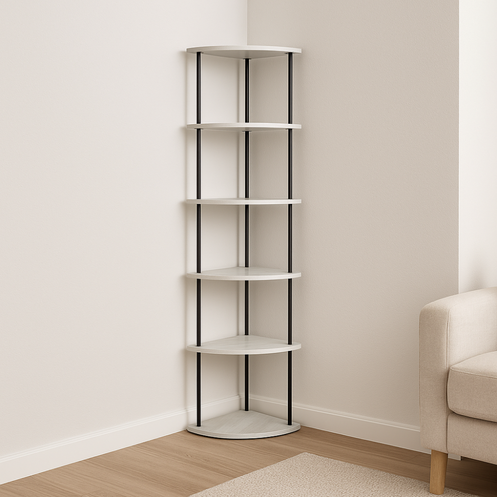 رف زاوية خشبي 6 ادوار