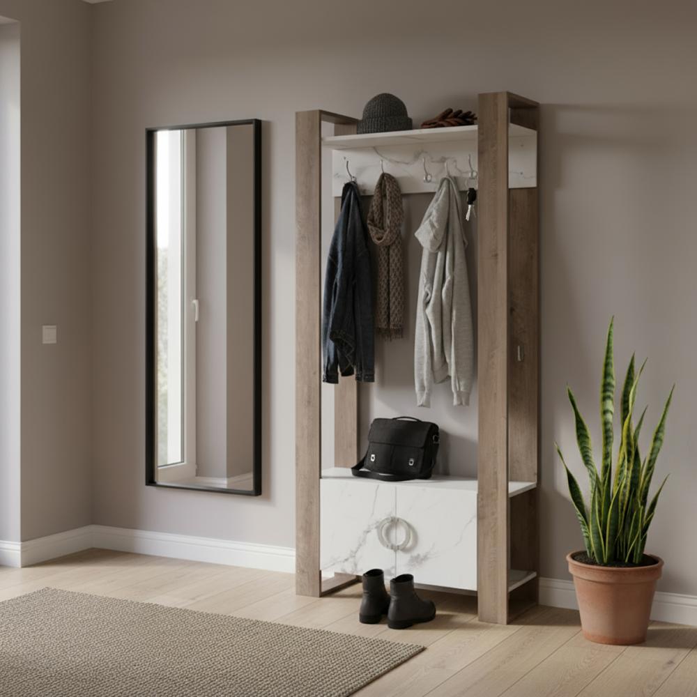 إستاند تعليق للمداخل مع درج تخزين سفلي من الخشب الماليزي الممتاز باللو