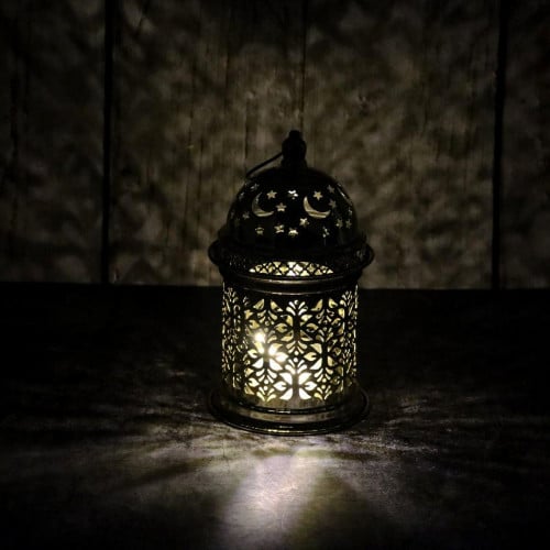 فانوس رمضاني دائري مزخرف لون ذهبي -G-K-03-2