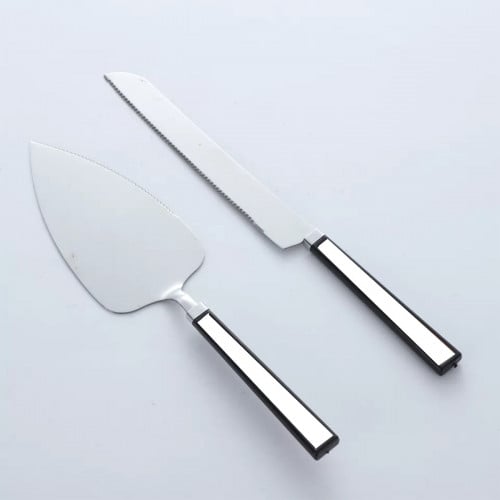 ملعقة وسكين كيك لون أبيض-O-03-2