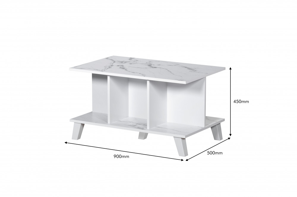 طاولة قهوة وسط بتصميم مودرن من الخشب الماليزي الممتاز باللون الأبيض ال
