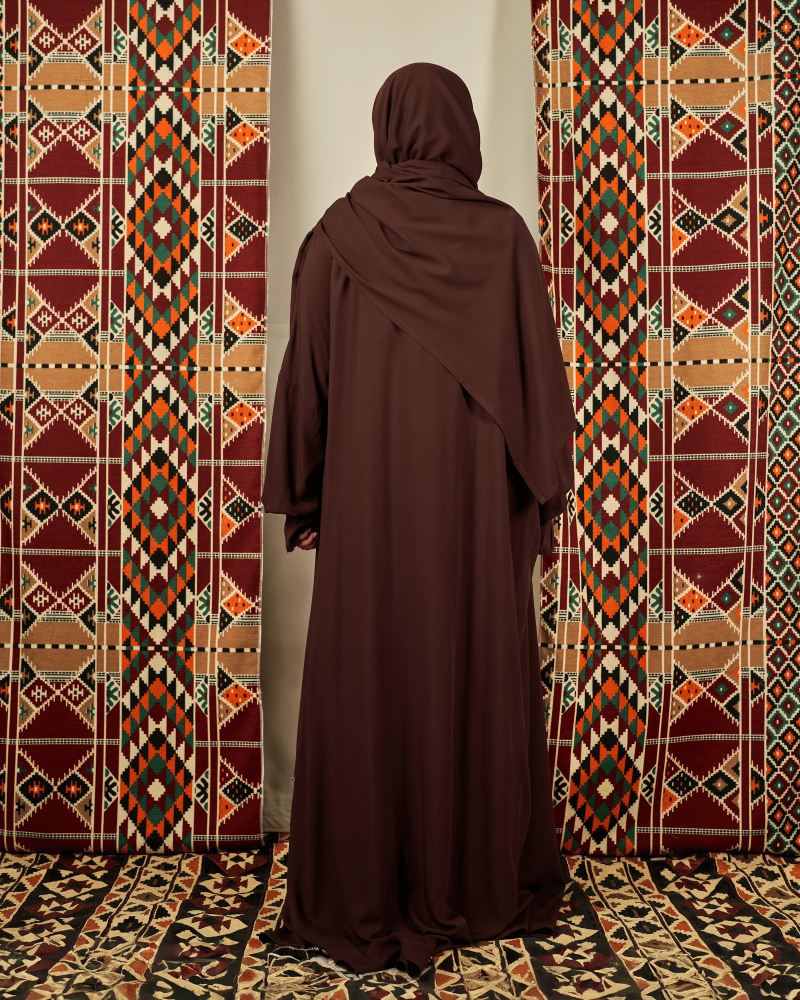 شرشف صلاة بني غامق - لف بربطة جانبية