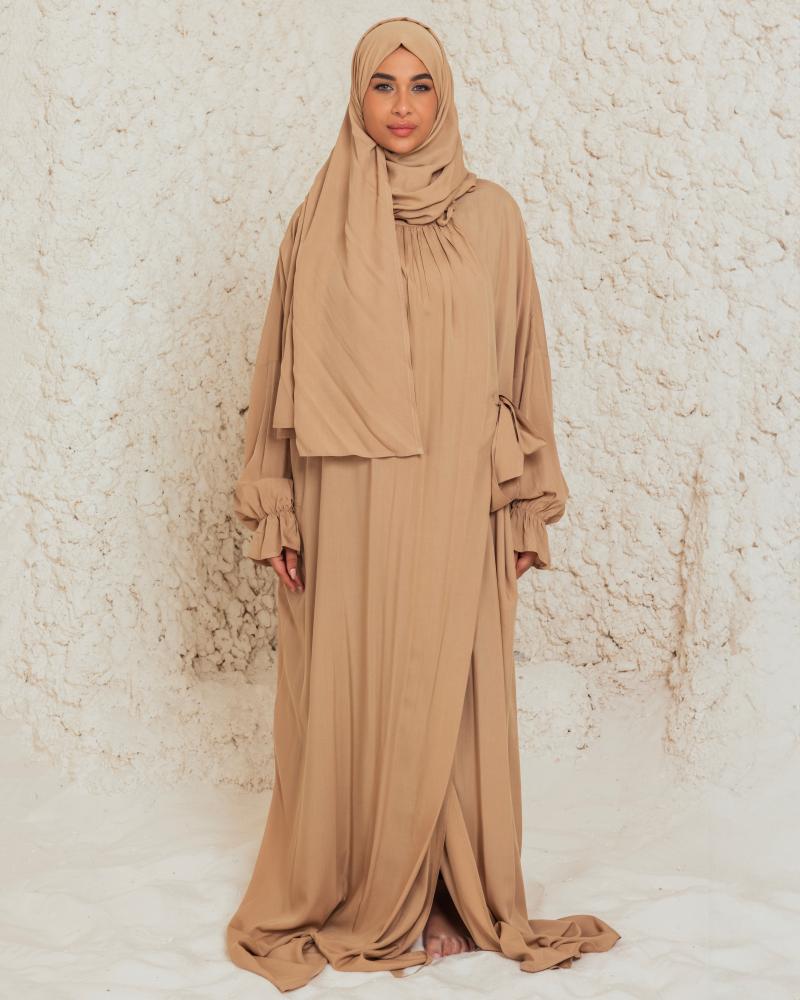 شرشف صلاة كافيه فاتح - لف بربطة جانبية