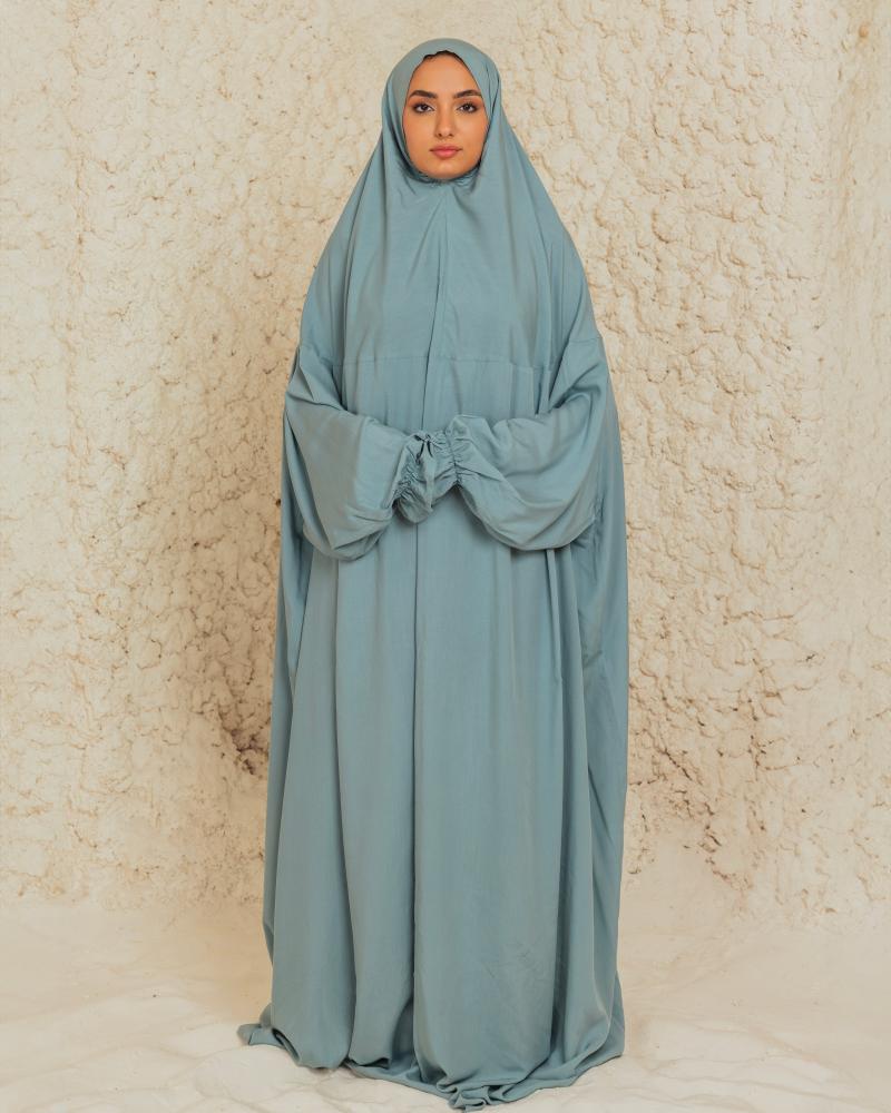 شرشف صلاة ازرق تركوازي فاتح- بخنق مطاط