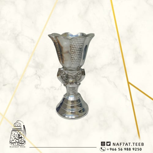 مبخرة خزف حجم كبير لون فضي