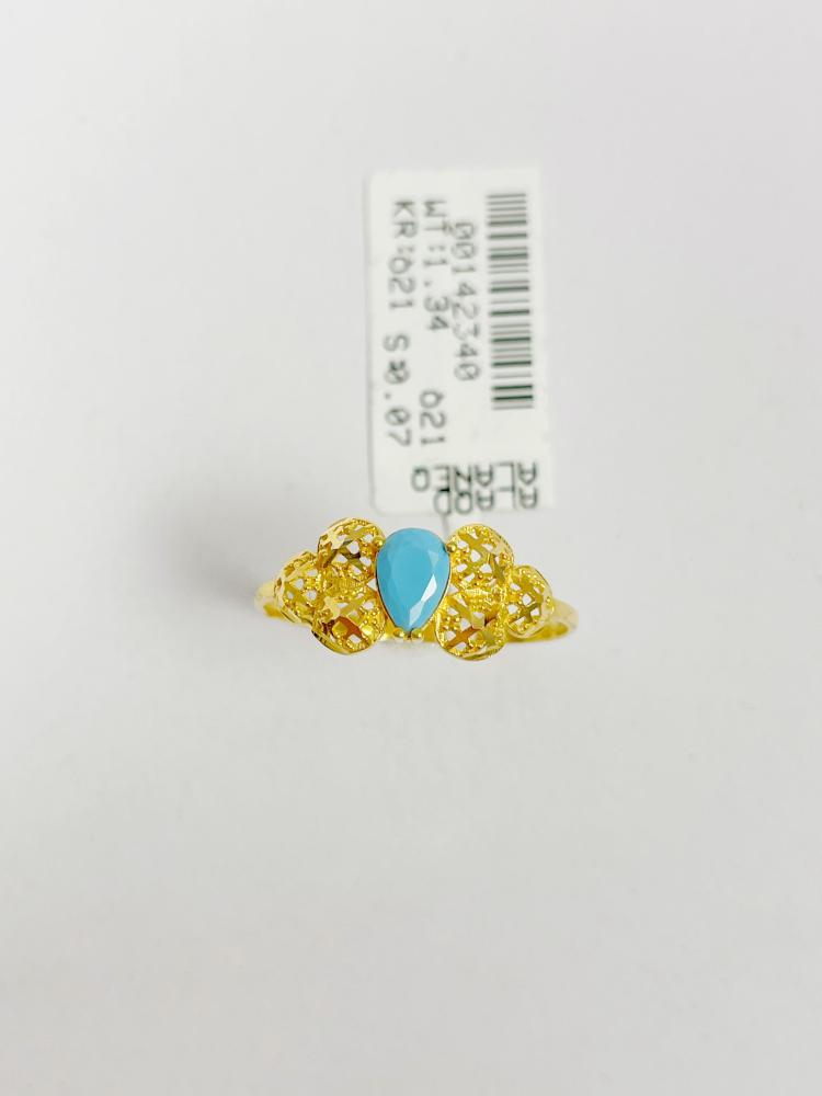 خاتم ذهب عيار 21, فص فيروزي.