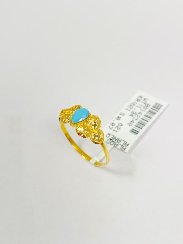 خاتم ذهب عيار 21, فص فيروزي.