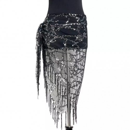 ربطة خصر ترتر طويلة | فضي