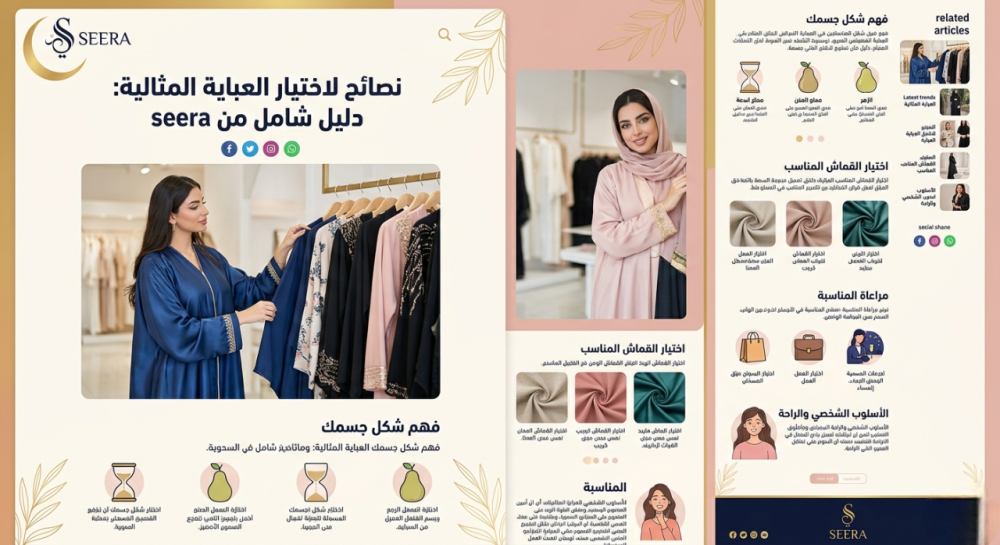 اختيار العباية حسب شكل الج