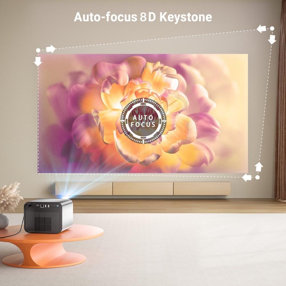شاشة عرض بروجكتر منزلي باينتك ار 90 ماكس 300 بوصة مع 2 ميكروفون Byintek R90 Max Smart Projector