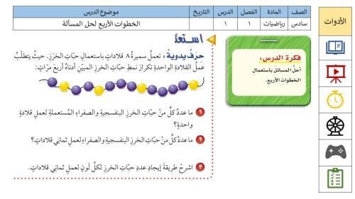 عروض بوربوينت رياضيات سادس الفصل الدراسي الأول