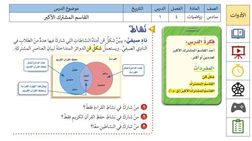 عروض بوربوينت رياضيات سادس الباب الرابع والخامس فق...