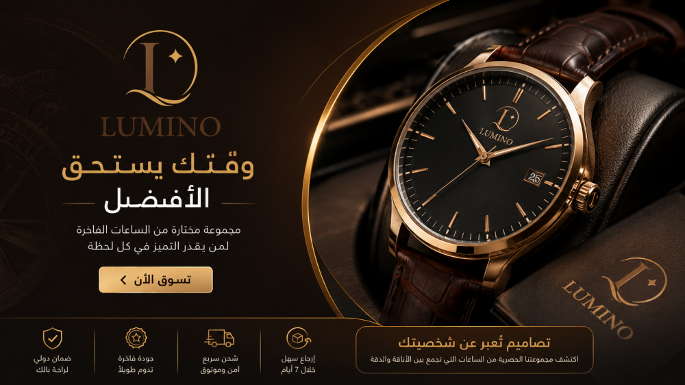 ساعات بضمان سنتين من متجر لومينو بتصميم أنيق