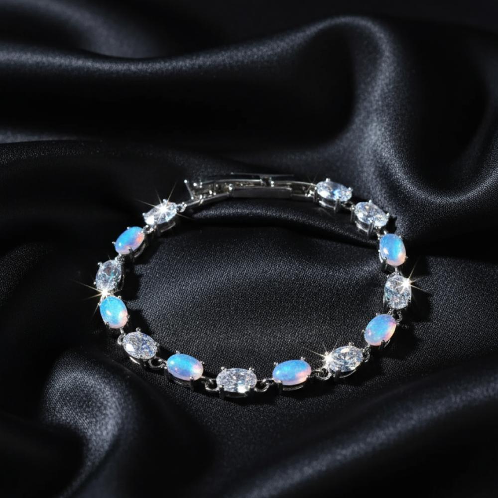 "سوار البيضاوي المتقزح – بريق يلمع وقلب يتوهج"