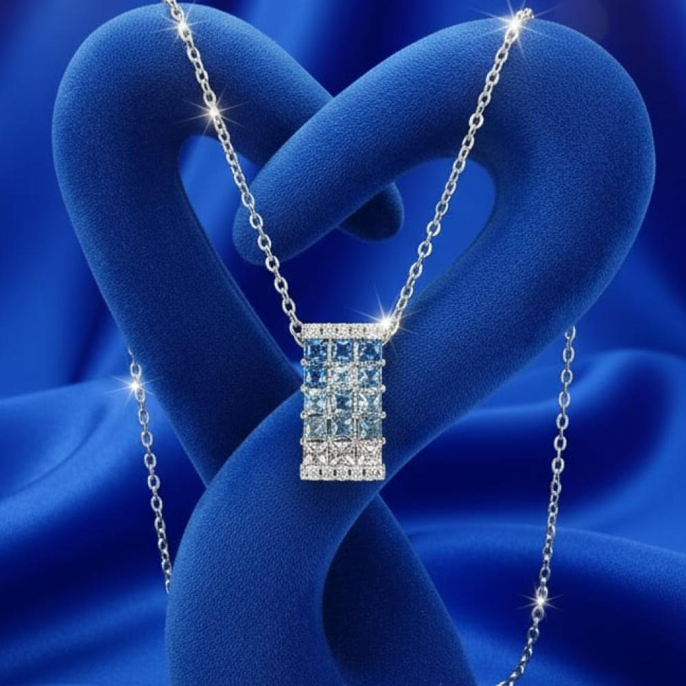 قلادة فضي متدرج اللون بأحجار الزركون – لمسة أنيقة من التدرج اللوني