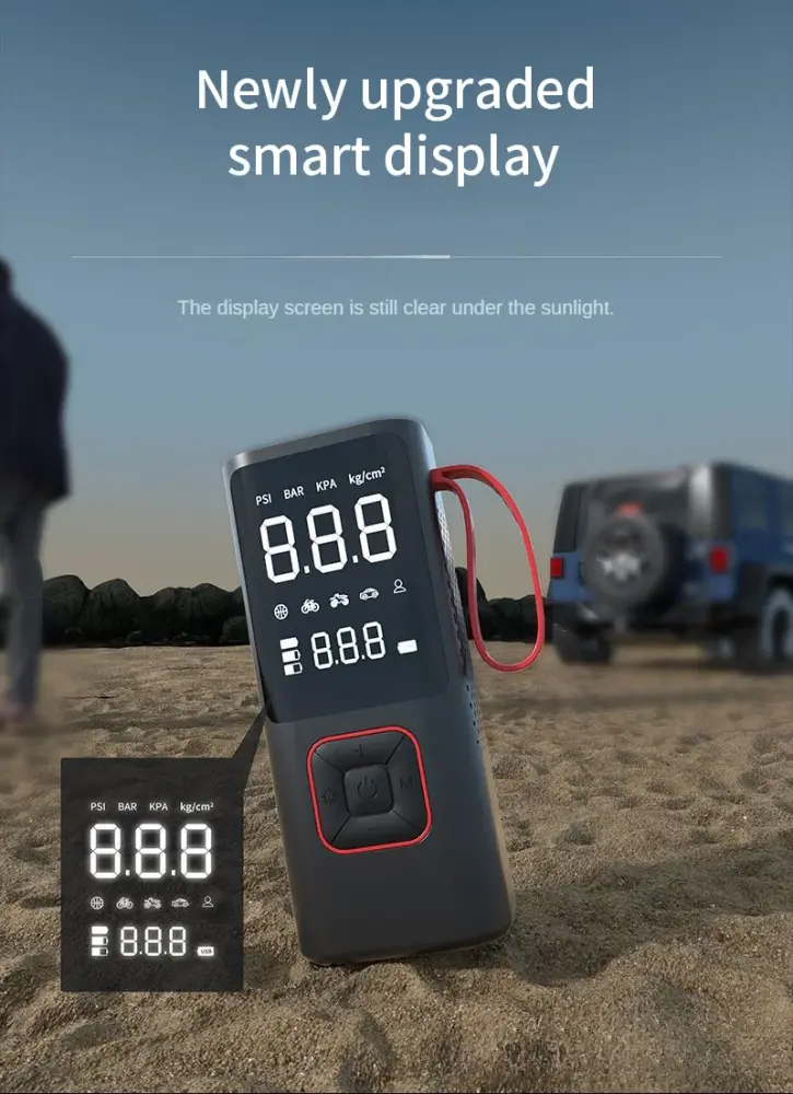 مضخة هواء سيارة لاسلكية ضاغط هواء محمول لسيارة دراجة نارية دراجة الكرة 150PSI منفاخ إطارات كهربائي مع شاشة ديجيتال