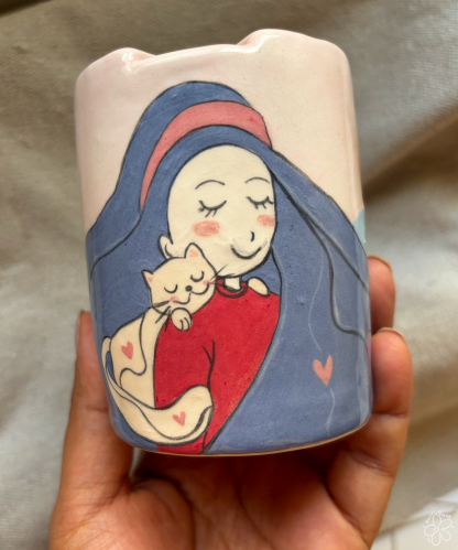 كوب Girl with the cat