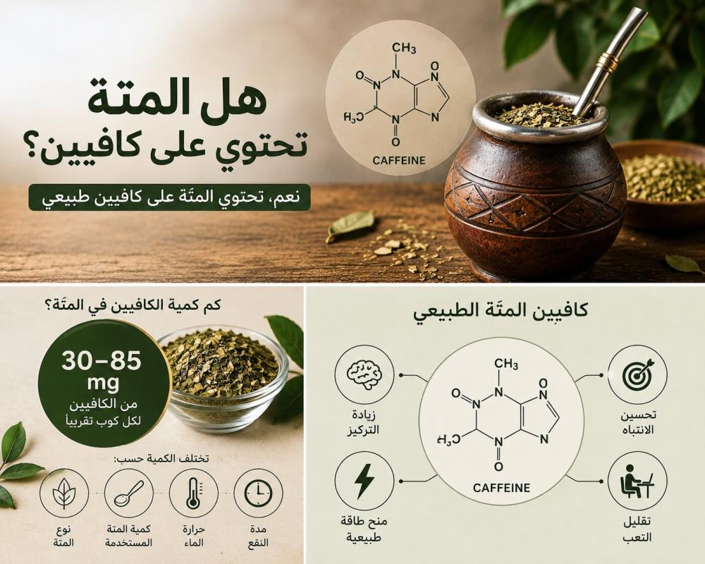 هل المتة تحتوي على كافيين؟
