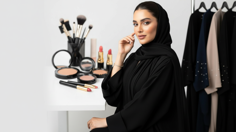 أحدث موديلات عبايات وطرق تنسيق المكياج لإطلالة متكاملة وجذابة