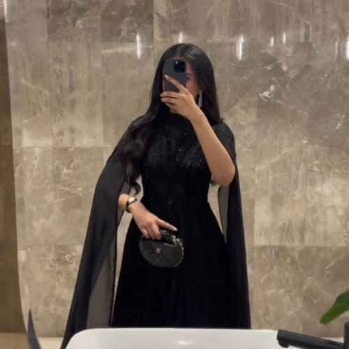فستان القماش+جورجيت+كمبيوتر+تطريز يدوي فخم