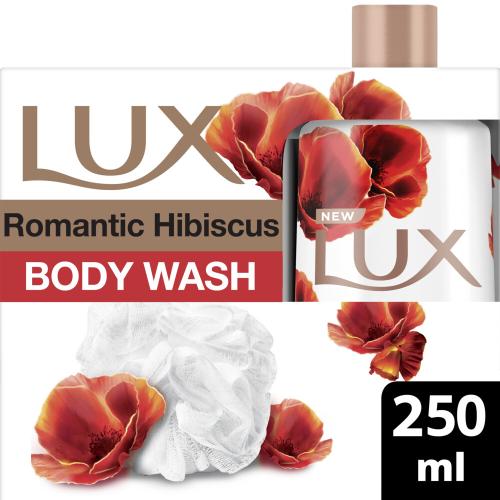 لوكس غسول جسم عطري بالكركديه 250مل + ليفة