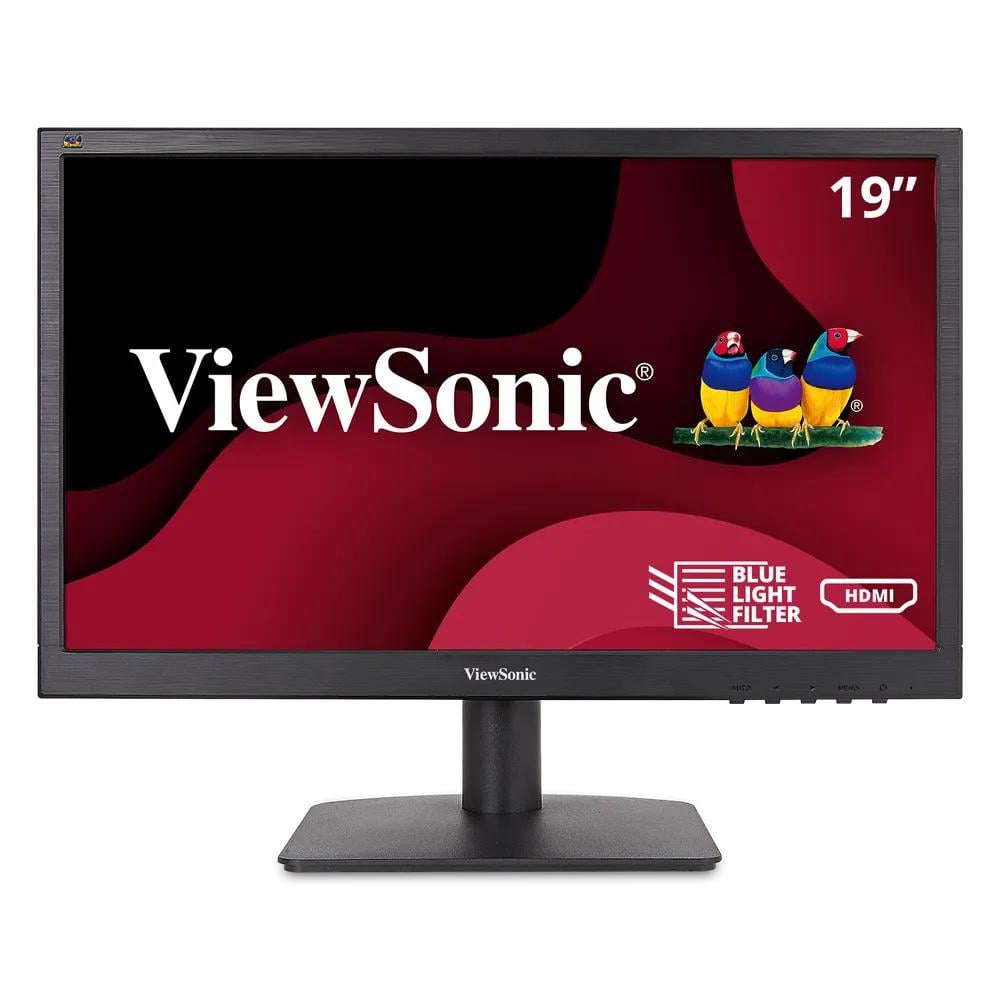 شاشة (view Sonic VA1903H) - 19 بوصة بدقة WXGA 1366x768 مع منافذ HDMI و VGA