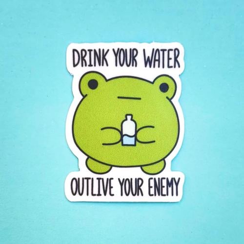 ستيكر ضفدع الماء | drink your water sticker