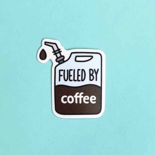 ستيكر بنزين قهوة | Fueled by coffee sticker