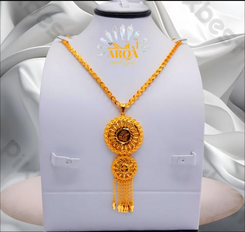عقد ناعم تصميم مميز مطلي ذهب عيار 21