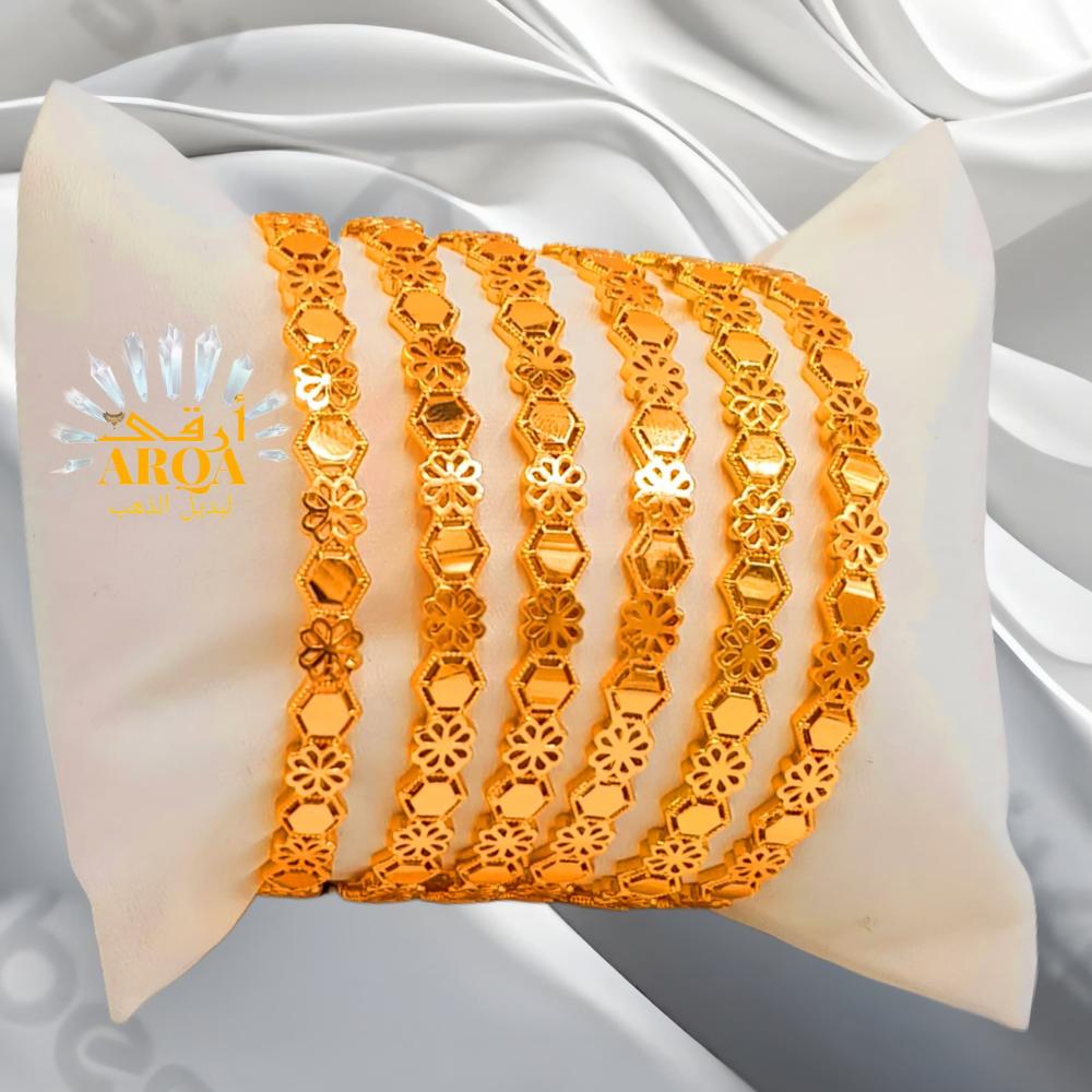 6 بناجر شوميه تصميم مميز  يجمع بين دقه الشوميه والورد مطليه ذهب عيار 2