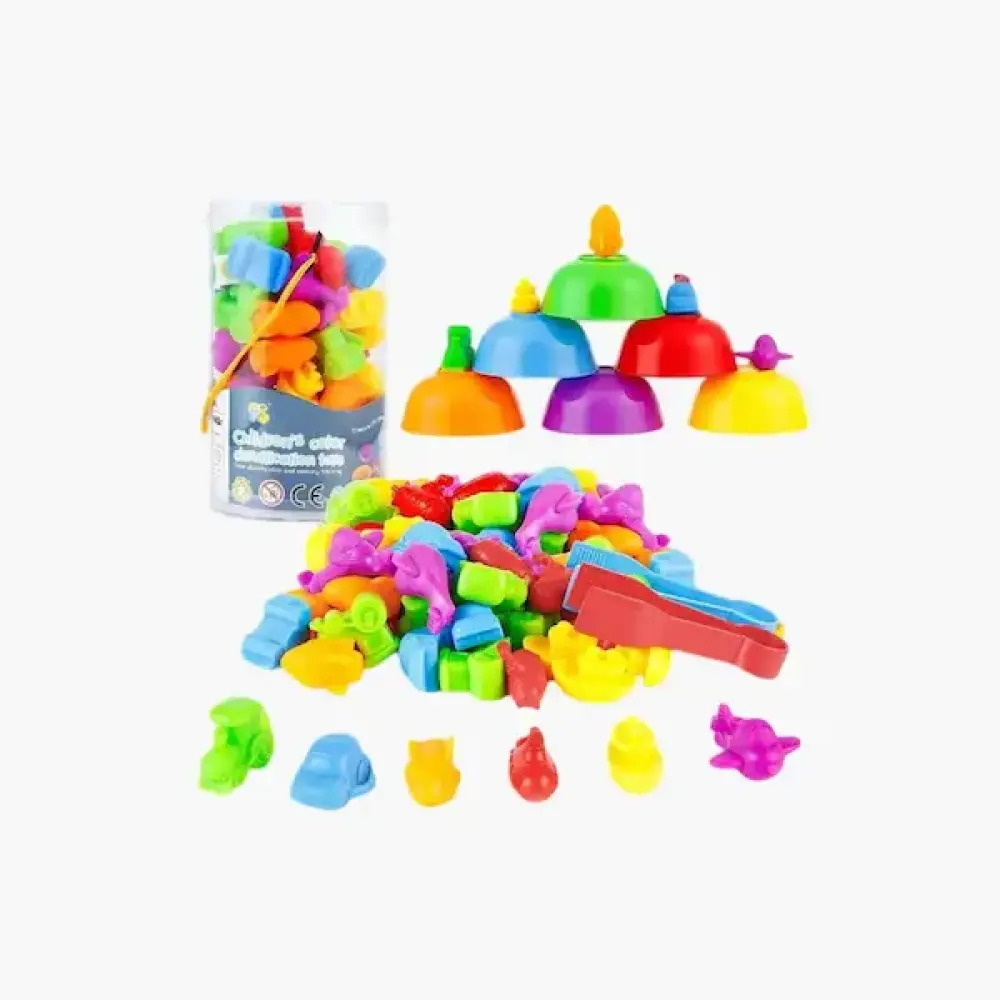 ألعاب العد للأطفال مع أوعية ملونة - اشكال عشوائية