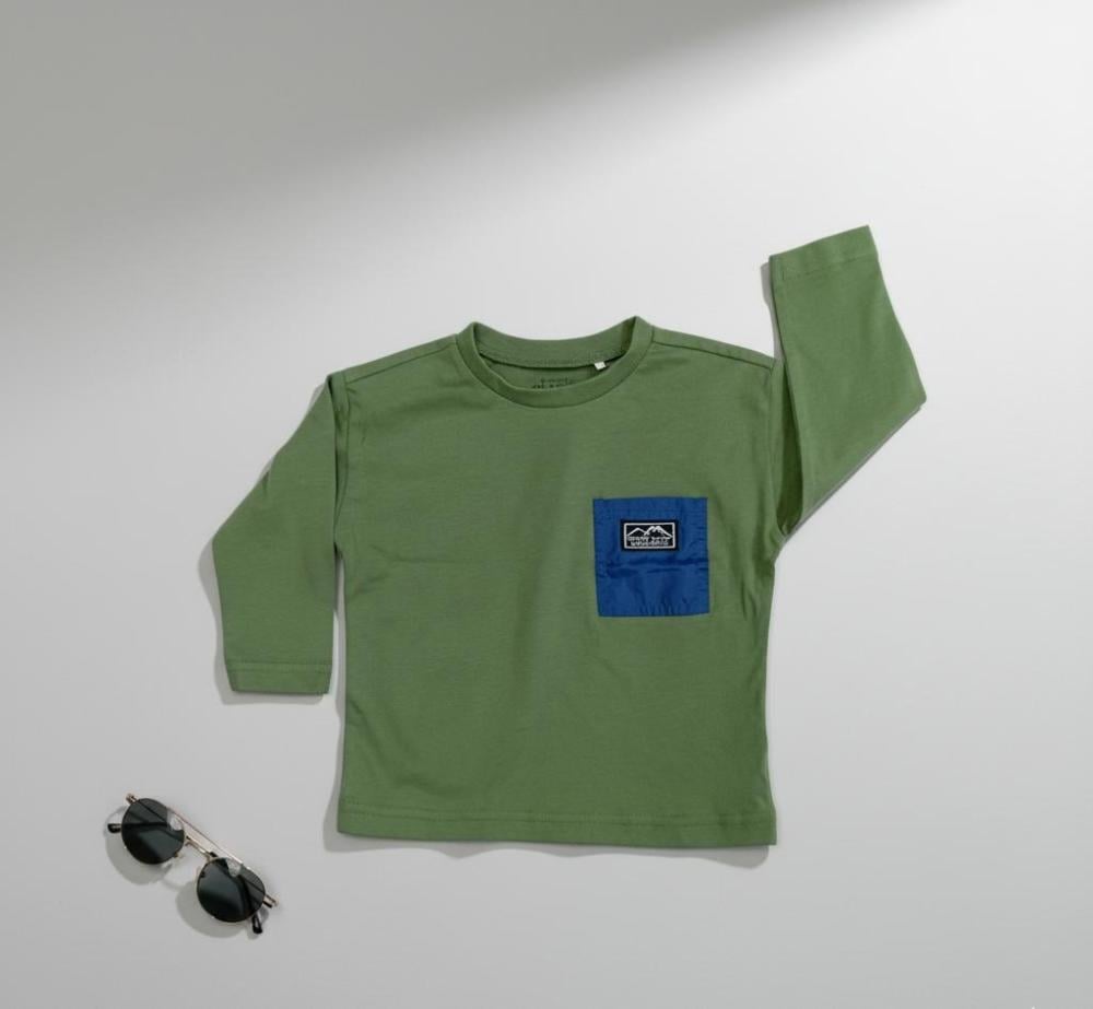 بلوزة أطفال قطنية بأكمام طويلة - عدة الوان