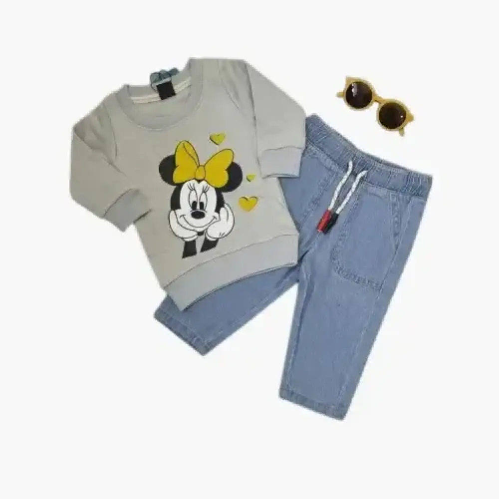 ملابس أطفال ميني ماوس – بلوزة قطن وبنطال جينز