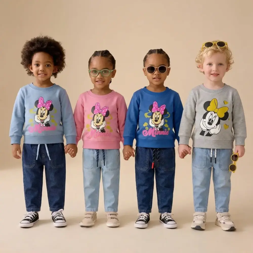 ملابس أطفال ميني ماوس – بلوزة قطن وبنطال جينز