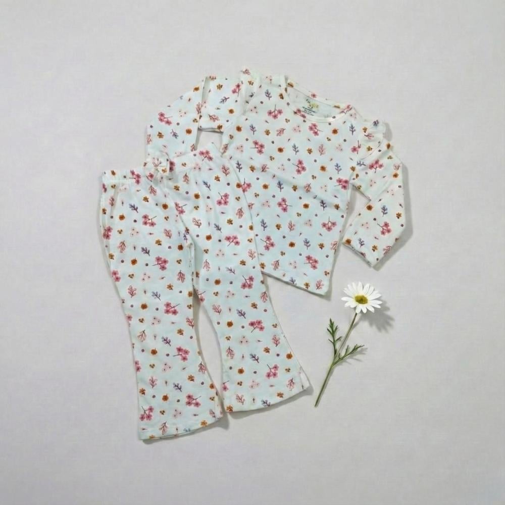 بيجاما أطفال بنات LOOFi قطن مريح برسومات عصرية للاستخدام اليومي