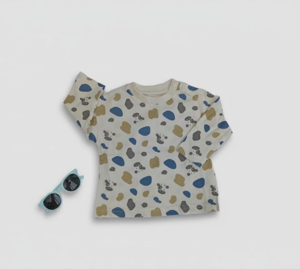 بلوزة أطفال قطنية بأكمام طويلة - عدة الوان