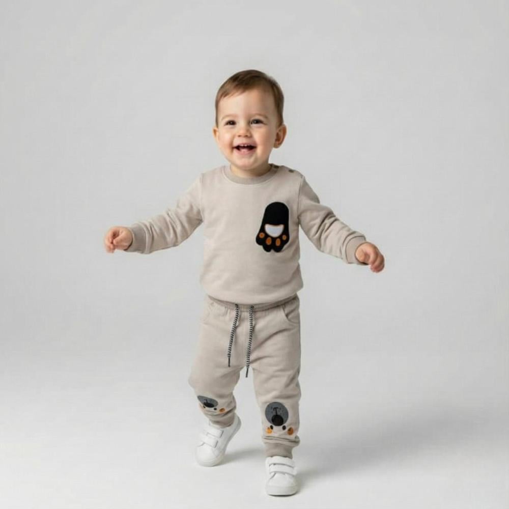 طقم أطفال قطعتين برسمة لطيفه - متعدد الالوان