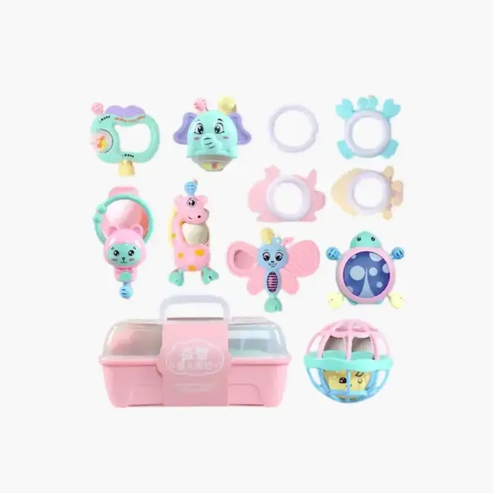 مجموعة ألعاب أطفال 11 قطعة مع صندوق تخزين-الوان عشوائية