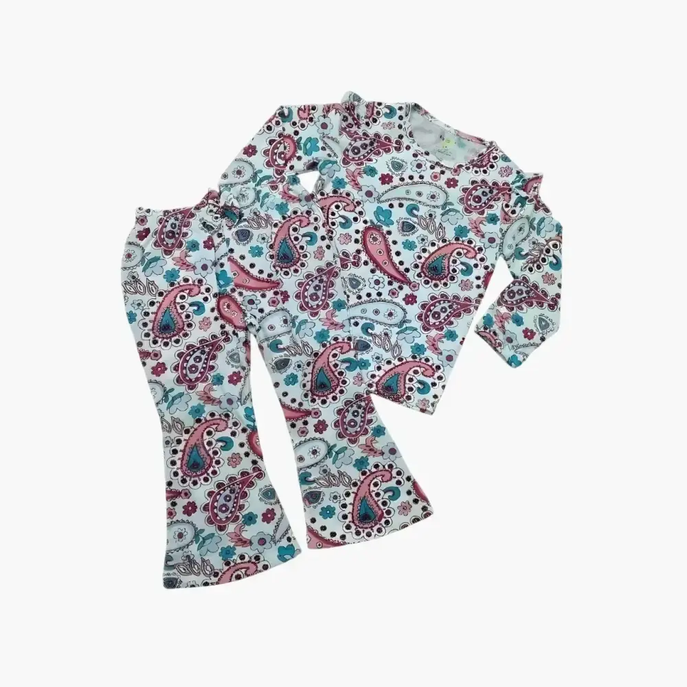 قطعتين ملابس أطفال بناتي قطني مريح