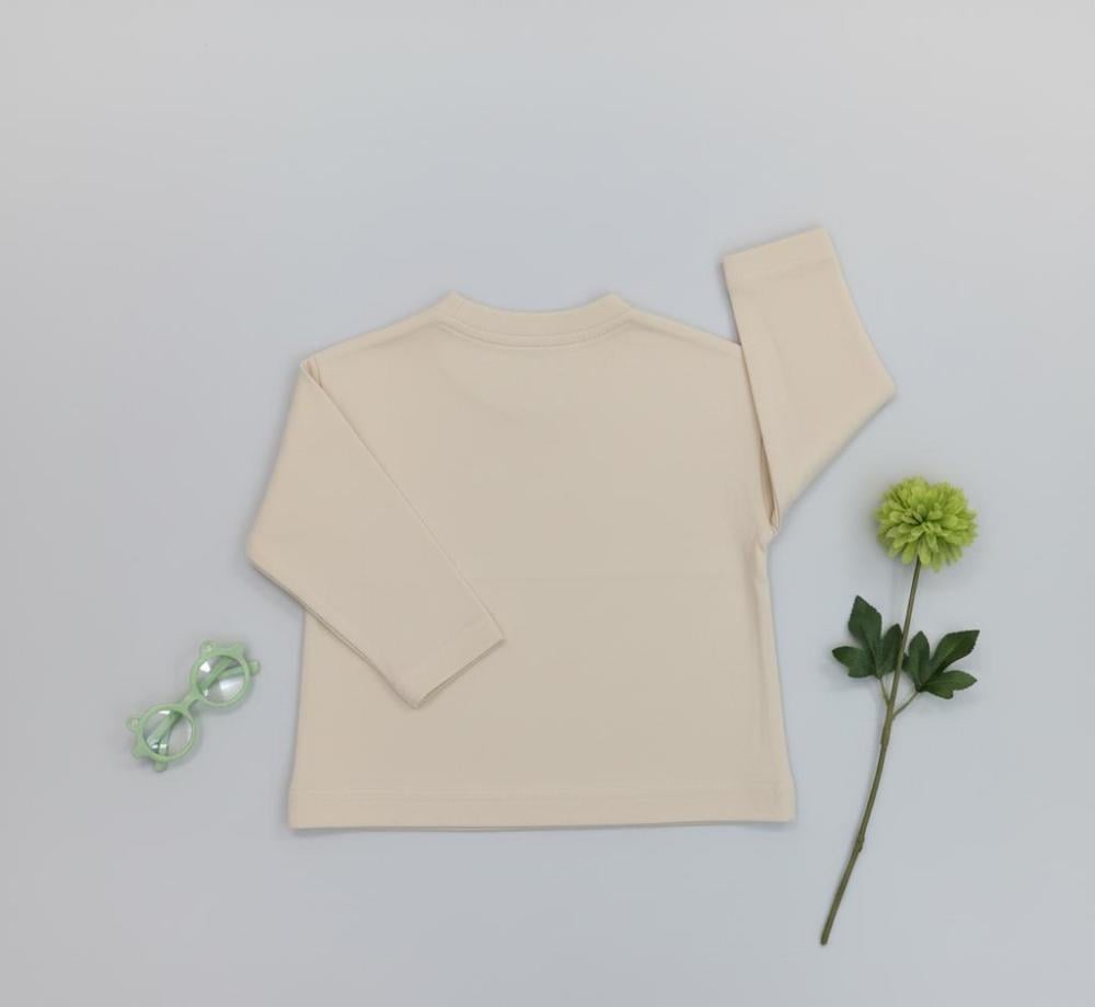 بلوزة أطفال قطنية بأكمام طويلة - عدة الوان