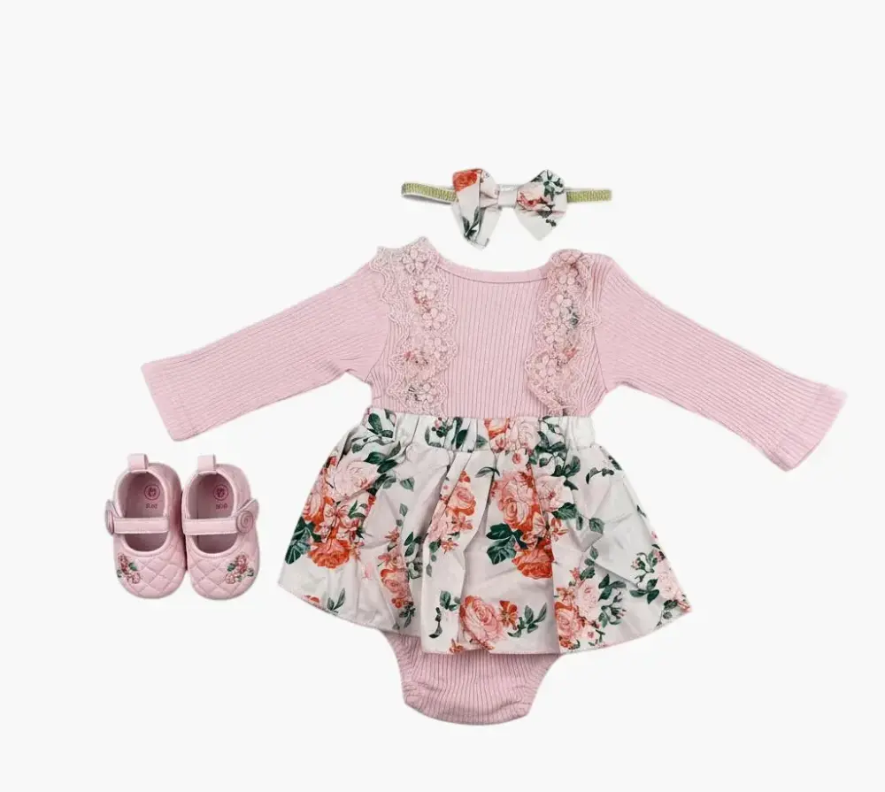 فستان أطفال وردي