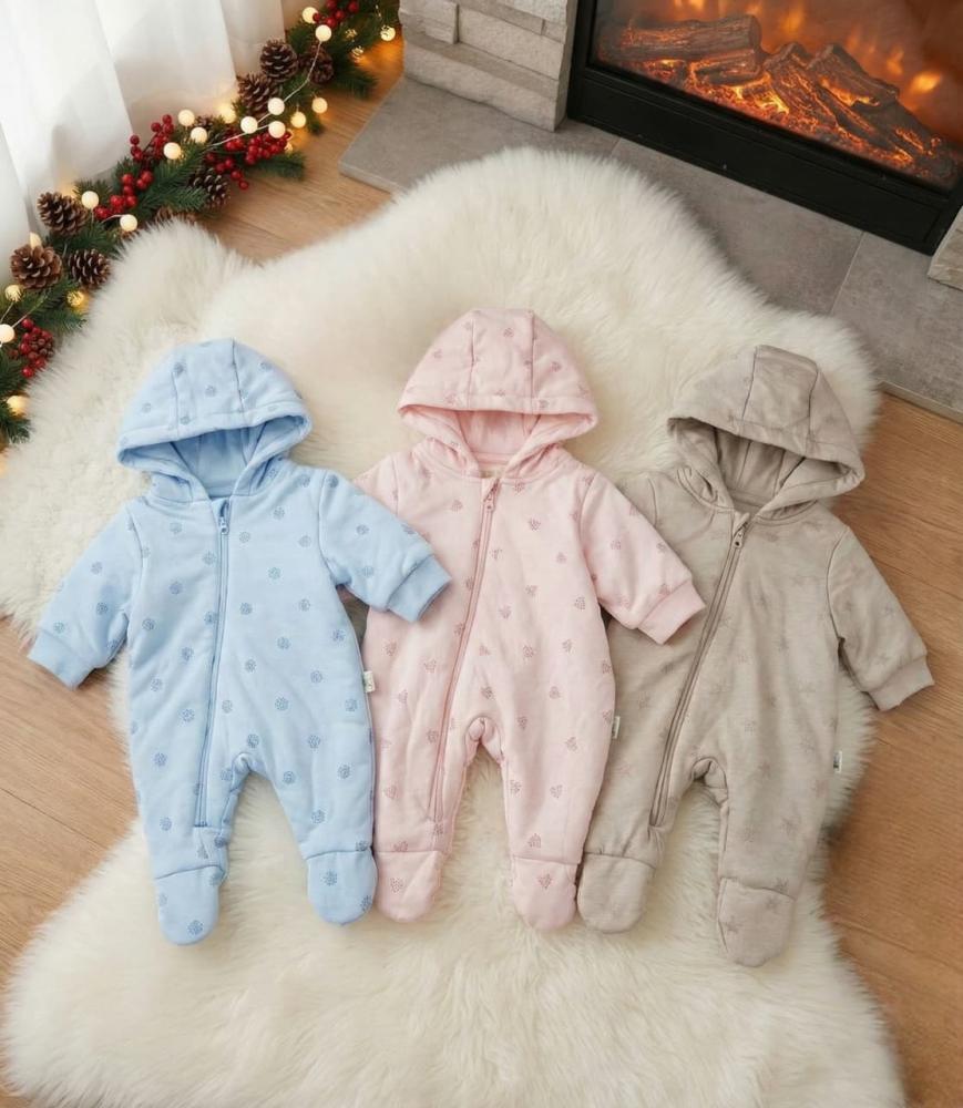 افرول اطفال رومبر قطن بغطاء رأس - عدة الوان