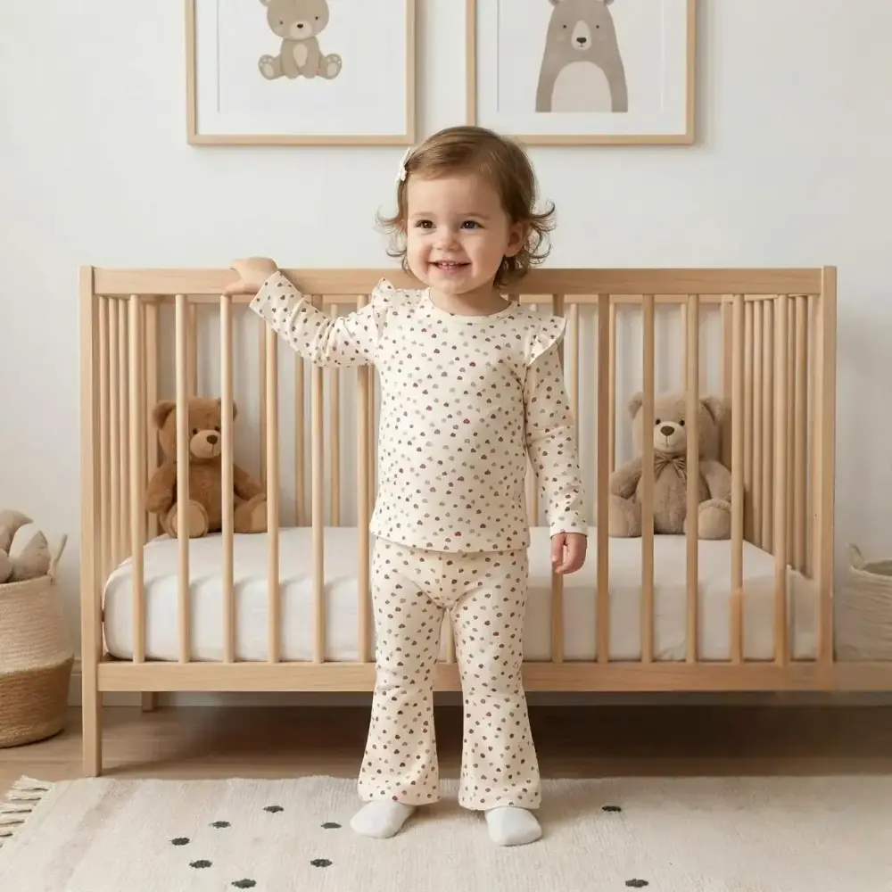 قطعتين ملابس أطفال بناتي قطني مريح