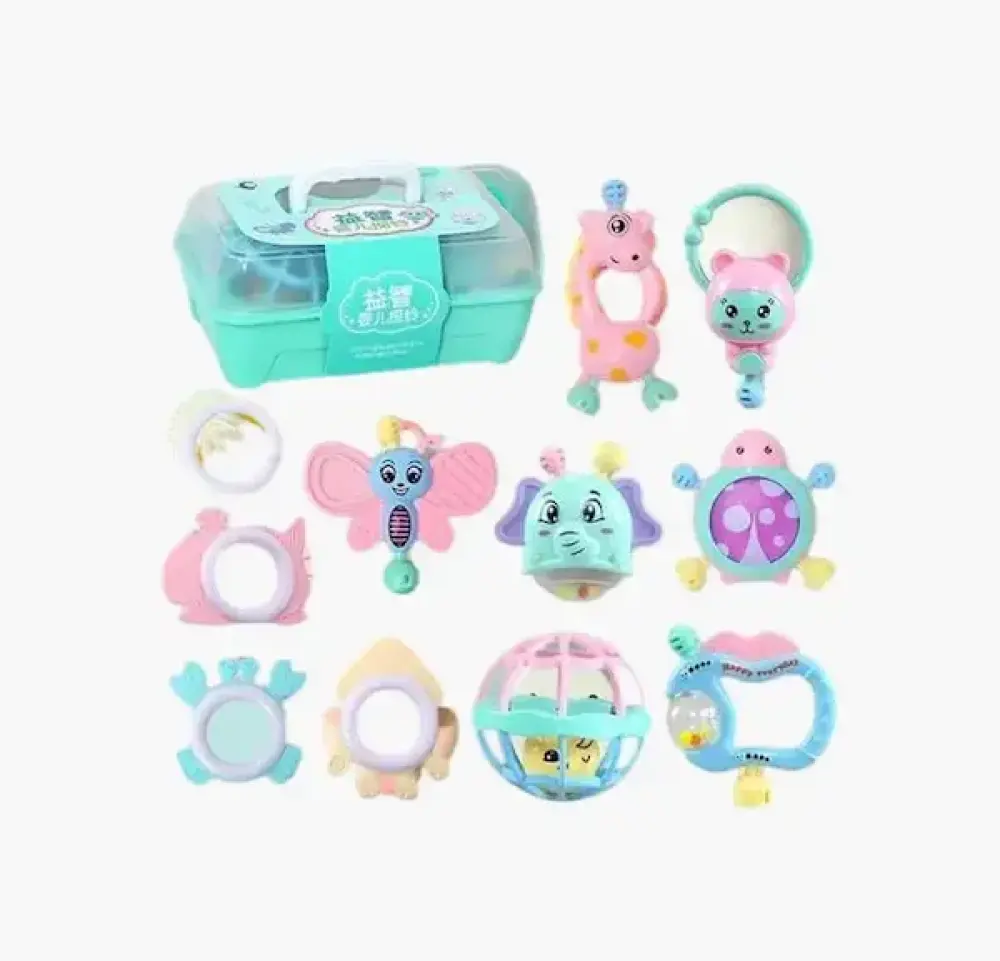 مجموعة ألعاب أطفال 11 قطعة مع صندوق تخزين-الوان عشوائية