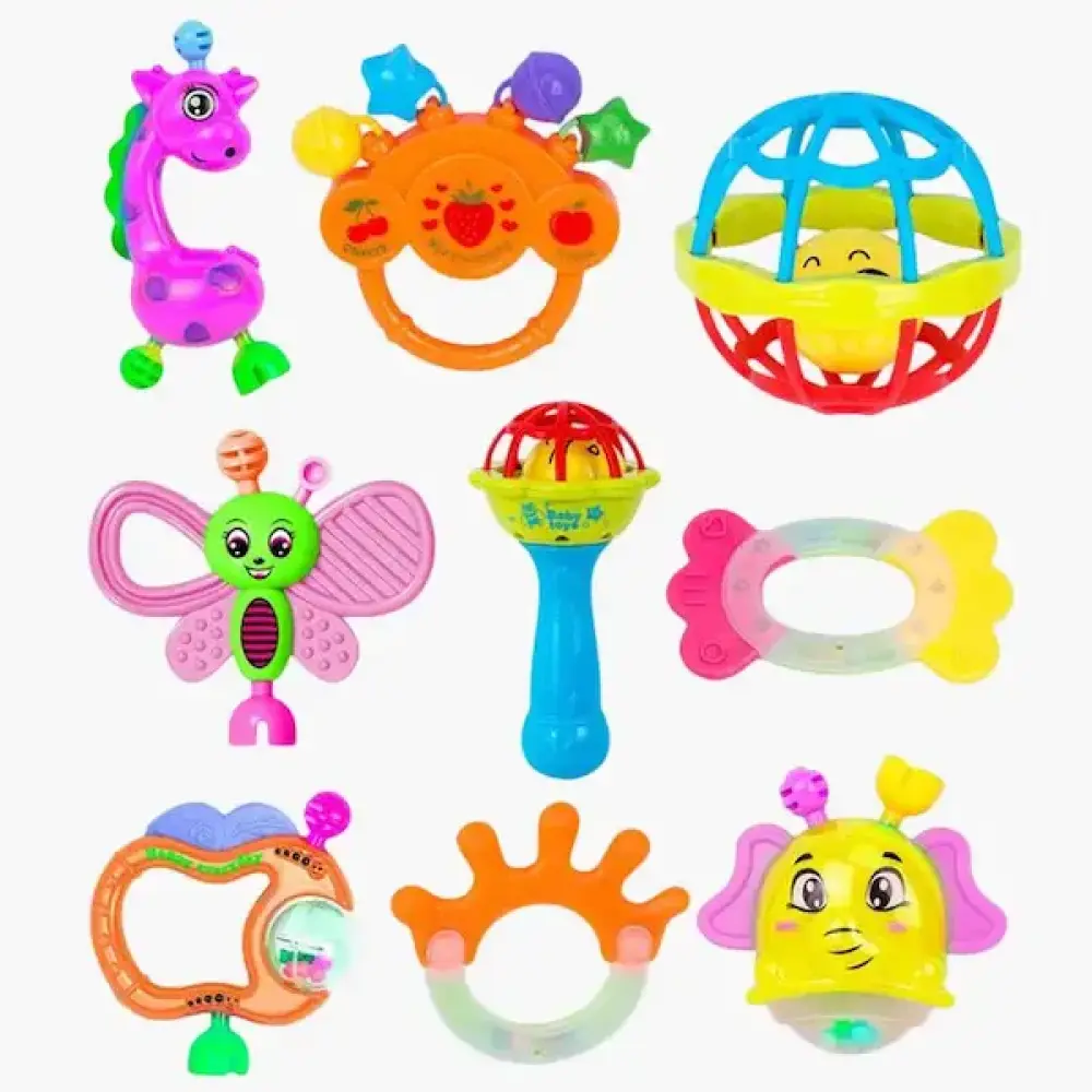 مجموعة ألعاب أطفال رضع 9 قطع-الوان عشوائية