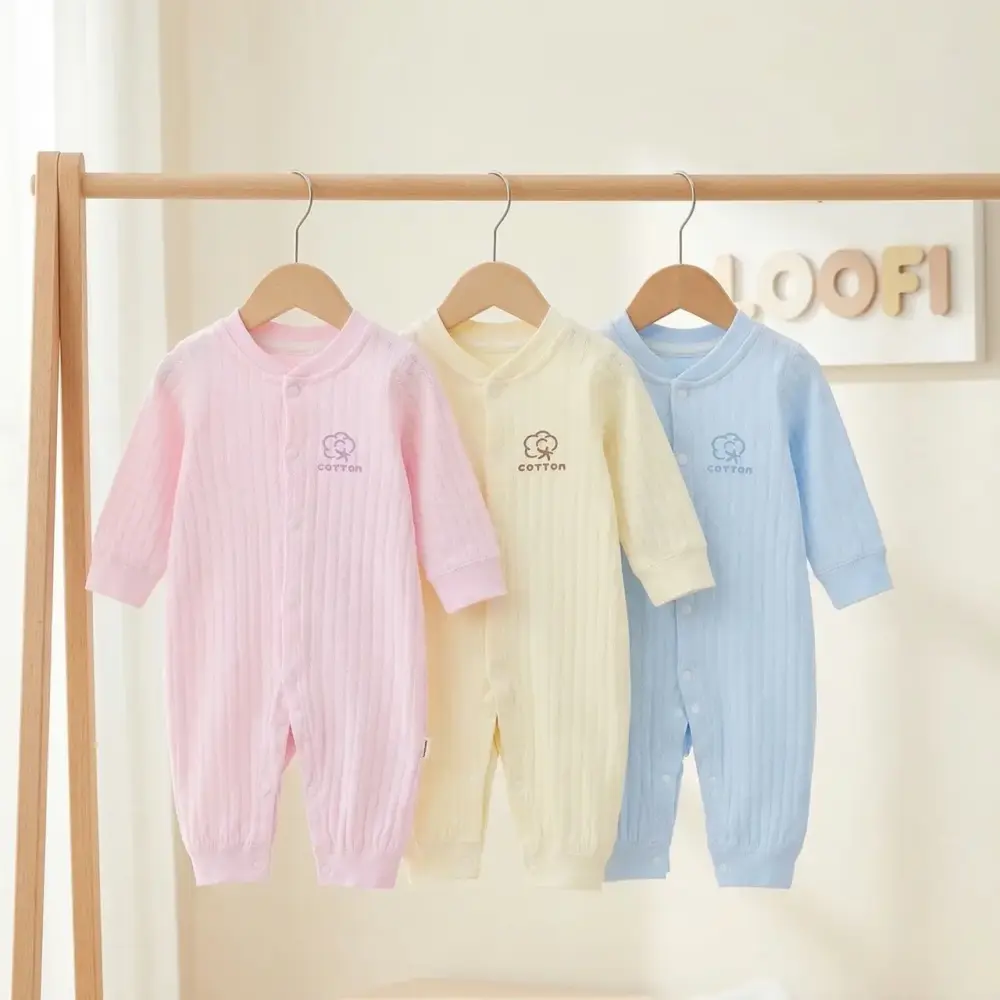 بربتوز أطفال قطني ناعم بأزرار عملية متعدد الالوان