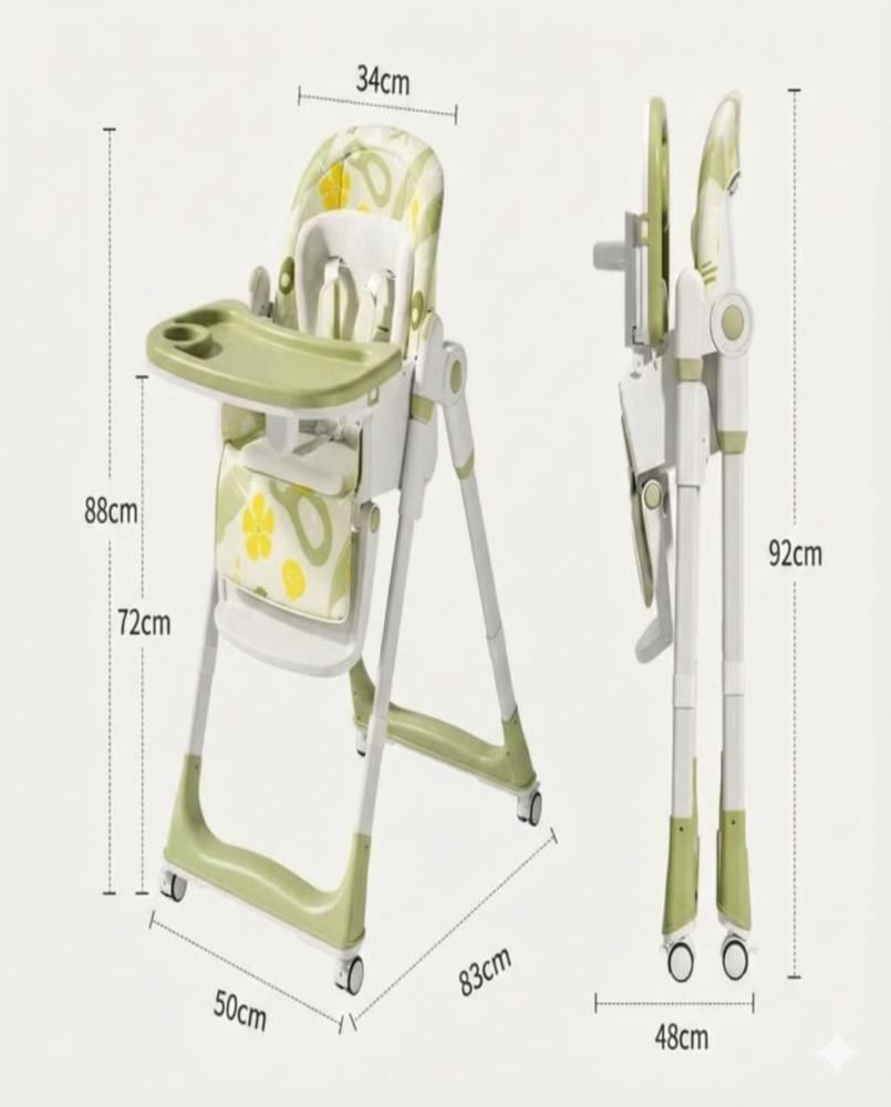 كرسي طعام أطفال قابل للطي - لونين