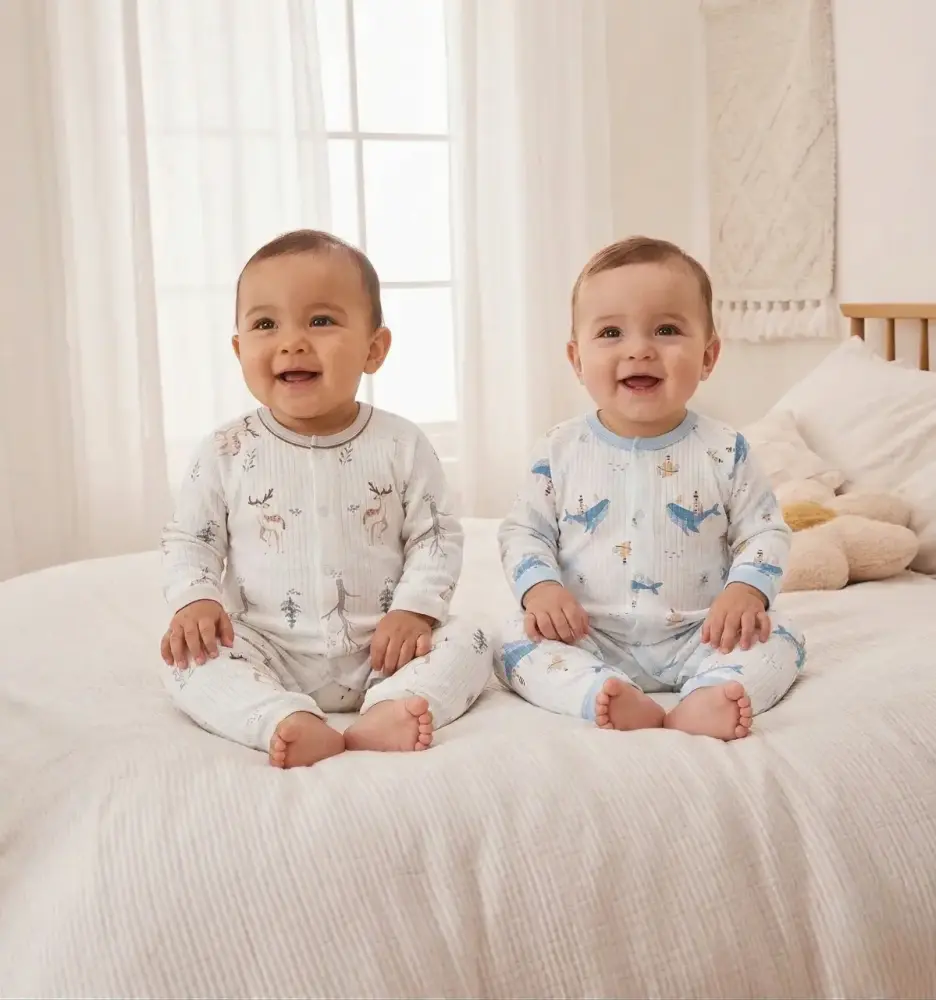 بربتوز أطفال قطني خفيف بتصاميم هادئة – متعدد الطبعات