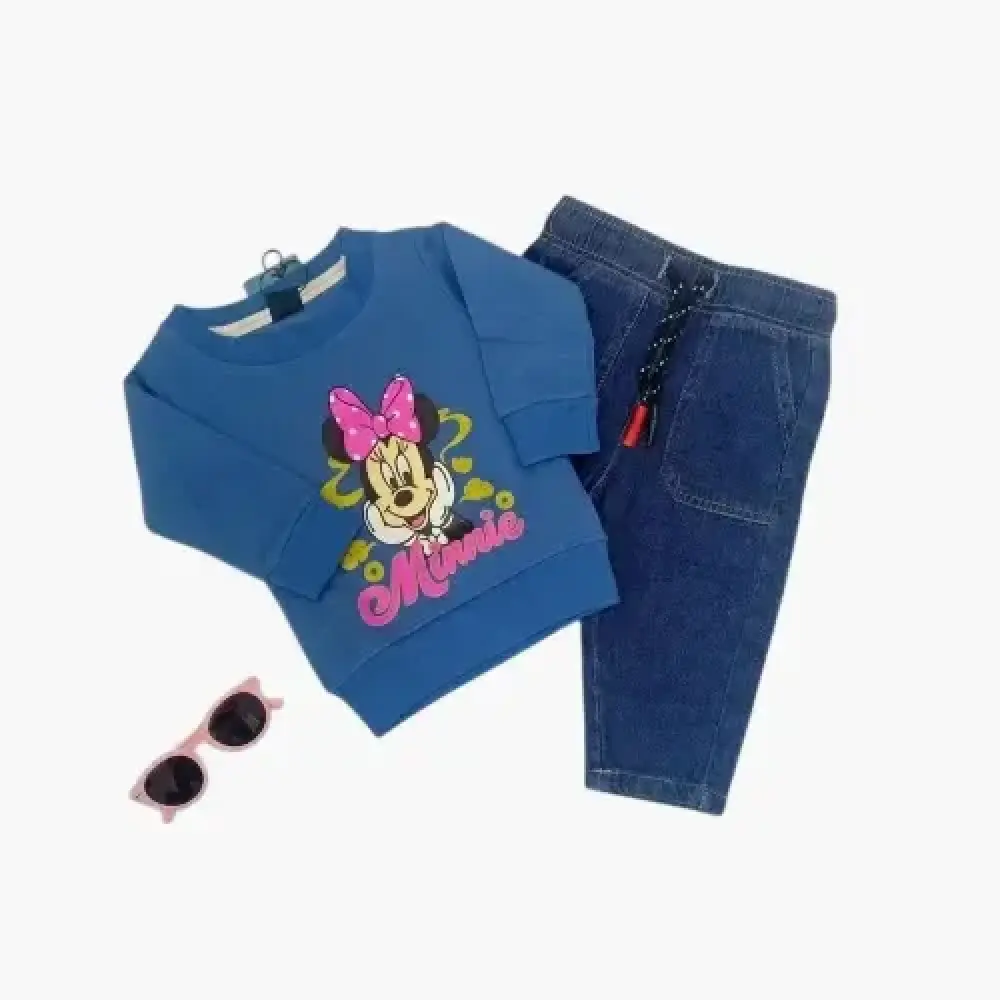 ملابس أطفال ميني ماوس – بلوزة قطن وبنطال جينز